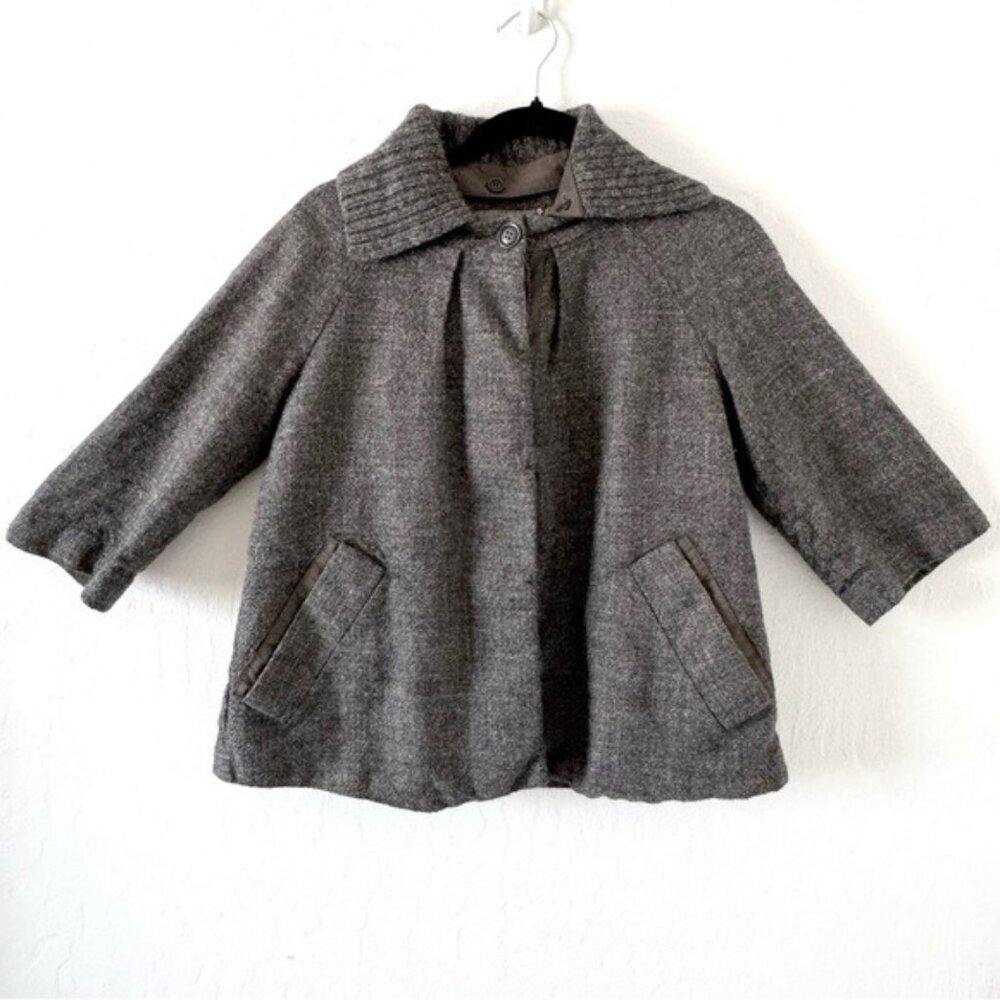 LIDA BADAY Shawl collar gray wool mohair CoatSize 6